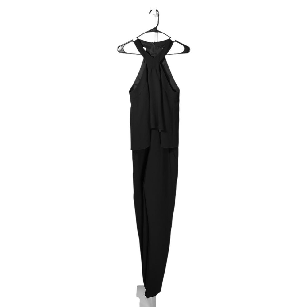 Trina Turk Dress Micaela Jumpsuit Black Straight Leg Popover Halter Jumper 4 NWT - Picture 3 of 10